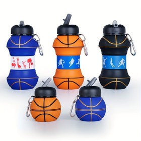 Resim One Piece 550ml/18.6oz Katlanabilir Basketbol Su Şişesi - Taşınabilir Sızdırmaz Kupa 