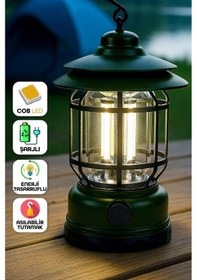 Resim Led Şarjlı Kamp Lambası Işık Dimmer Ayarlı Askılı Portatif Işıldak El Feneri Gece Lamba Yeşil Pr20 Yeşil 