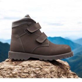 Resim JOJO KIDS unisex hakiki deri çocuk bot , genç bot , cırtlı bot , içi kürklü bot 