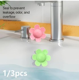 Resim Topnotch Sarı 3lü Silikon Çiçek Desenli Lavabo Tıkacı Kokusuz Sızdırmaz 
