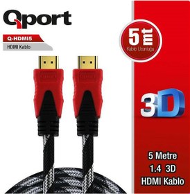 Resim Qport Q Hdmi5 5M Altin Uçlu Hdmi Kablo 