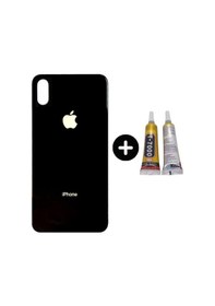 Resim iPhone X Uyumlu Arka Pil Batarya Kapak Siyah + B7000 