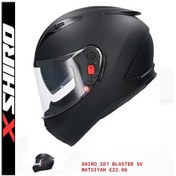 Resim Shiro Fullface Blaster M. Motosiklet Kaskı Mat Siyah 