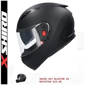 Resim Shiro Fullface Blaster M. Motosiklet Kaskı Mat Siyah 