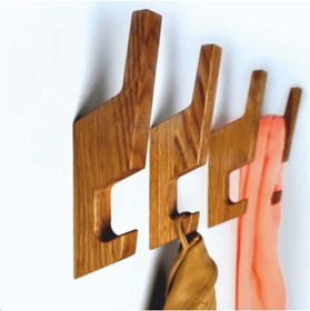 Resim Yapışkanlı Ahşap Askı,Banyo Askısı, Doğal Ahşap (2 adet) Z askı Diğer 