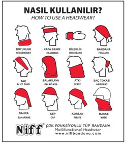 Resim NIFF KURUKAFA Yeni Buff Baf Boyunluk Bandana Unisex Hediyelik 