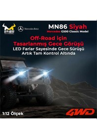 Resim Mn Model Mn86 1/12 G-wagon Mercedes G500 4wd Rc Crawler Offroad Uzaktan Kumandalı Araba Arazi Aracı Rc Model Car Truck Rtr Siyah+dahili Işık Seti Mn-86 