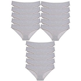 Resim 15 adet Süper Eko Set Likralı Kadın Slip Külot Gri RYL-EKO15004 Gri 