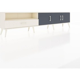 Resim Arges Tv Ünitesi 3 Raflı Tek Çekmeceli 3 Kapaklı 220x30x51 Aytaşı-antrasit/aytaşı Antrasıt/aytası - Aytası 