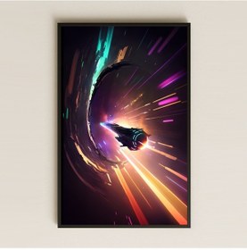 Resim Işık Hızında Warp Geçişi Temalı Pleksi Tablo - Kozmik Enerji Dekoru 