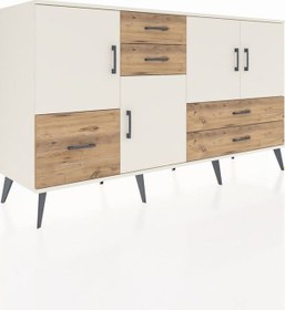 Resim Hyperion Konsol 4 Raflı 5 Çekmeceli 4 Kapaklı 176x44x99 Aytaşı-aytaşı/çam Aytası - Aytası 