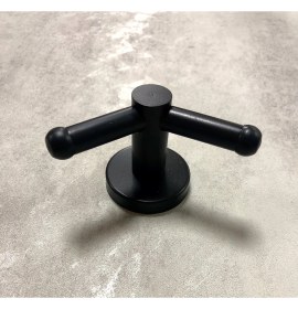 Resim Çağdaş Paslanmaz Lüx Mat Siyah Ikili Bornozluk Havlu Askılığı 