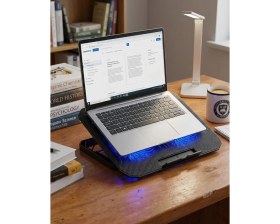 Resim Hatıra Kutusu USB Girişli Laptop Soğutma Standı Çift Fan Mavi Işıklı Notebook Soğutucu - Lisinya 