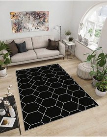 Resim Dijidekor Işıltı Koleksiyonu Model33 Süngerli Dijital Baskılı Saçaksız Mutfak Halısı Yolluk 