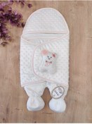 Resim Tomuycuk Bebek Dış Kundak Battaniyesi Hastane Çıkışı Kundak Topçikli Oyuncaklı Uyku Tulumu Bebek Mont 