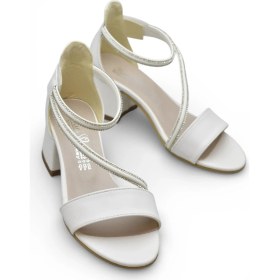 Resim D613 Abiye Kız Çocuk Topuklu Ayakkabı Taşlı Açık Kız Çocuk Nişan Abiye Ayakkabısı 
