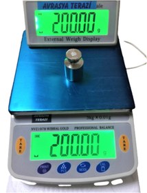 Resim AVRASYA TERAZİ Kuyumcu Imalat Terazi 5 Kg 0,01 Gr Çift Ekranlı 