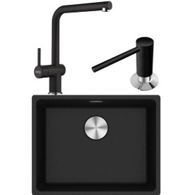 Resim Franke Maris Mrg 110-52 Granit Eviye + Active Plus 2.0 Armatür + Nero Sıvı Sabunluk Set 3'lü 