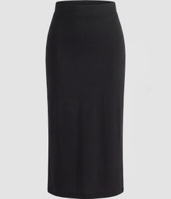 Resim Siyah Yüksek Bel Modal Slim Fit Kalem Etek - M / Kahverengi 