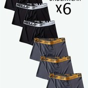 Resim 6'lı Erkek Boxer Külot - Hello Yazılı Kemerli, Yumuşak Esnek İç Çamaşırı, Canlı Renkler, Rahat ve Şık, Günlük Giyim için Mükemmel 