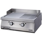 Resim Öztiryakiler Gazlı Grill Plate Yarı Oluklu Sert Krom Kaplı 80x90x30 CM Ogg 8090 1/2 N 