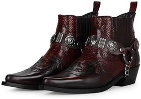 Resim Bordo Deri Kadın Kovboy Bot 