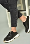 Resim Fox Shoes U555025603 Siyah Hakiki Deri Kadın Spor Ayakkabı Sneakers 