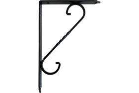 Resim DS Yapı Raf Altı Ferforje Demir Tutucu L Raf Demiri Sabitleyici (Demir)(Siyah) 