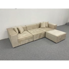 Resim mododizayn mobilya Pufy Krem Modüler Köşe Koltuk 4 Modül 