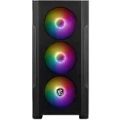 Resim Msı Mag Forge M100R Temperlı Cam Argb Psu Yok 3X120MM 1X120MM Argb Fan Gamıng Bilgisayar Kasası Siyah 
