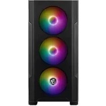 Resim Msı Mag Forge M100R Temperlı Cam Argb Psu Yok 3X120MM 1X120MM Argb Fan Gamıng Bilgisayar Kasası Siyah 