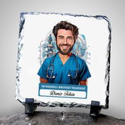 Resim Karikatürlü En İyi Erkek Anestezi Teknikeri Dekoratif Taş 