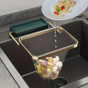 Resim Mutfak Lavabo Filtre Rafı Katlanabilir Lavabo Süzgeci File Torba Standı Atık Çöp Ağı Rafı Tıkanmaya Karşı Tek Kullanımlık Çöp File Torbası 