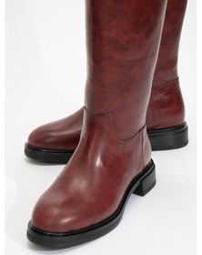 Resim Luvishoes Luvi Shoes Alaska Bordo Cilt Kadın Binici Çizme Bordo 