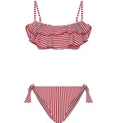 Resim Payee Volanlı Straplez Kırmızı Bikini Takımı Kırmızı 