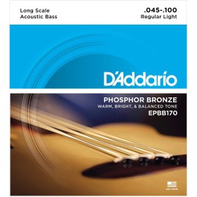 Resim Daddario D'Addario EPBB170 Akustik Bas Gitar Tel Seti - 45-100 Long Scale (Profesyonel) | Fosfor Bronz Sargı 