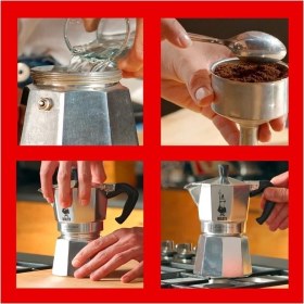 Resim Bialetti Durnes - Moka Express Siyah 3 Cup / Moka Pot 