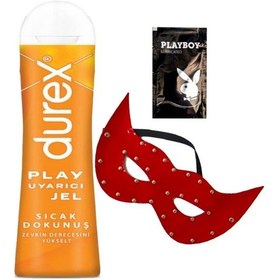 Resim Durex Play Sıcak Dokunuş Bay Bayan Uyarıcılı Jel 100 Ml + Kırmızı Deri Göz Maskesi + Hediye 