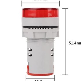 Resim Intercom AD22-22V-DC 22 mm Dijital Voltmetre 5-60V Dc Kırmızı 