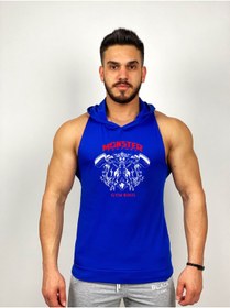 Resim Black İstanbul Monster Gym King Baskılı Kapüşonlu Fitness Atleti 