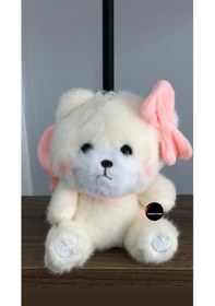 Resim Sevimli Kurdelalı Kanatlı Ayıcık Peluş Oyuncak Anahtarlık Hediyelik Uyku Arkadaşı 15 Cm PEMBE 