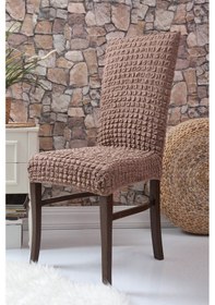 Resim Sütlü Kahve Esnek Bürümcük Sandalye Örtüsü Sandalye Kilifi 