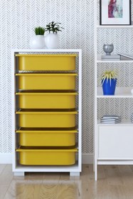 Resim Remaks 6 Sepetli Oyuncak Dolabı Çok Amaçlı Dolap - Sarı 