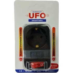 Resim Ufo Tekli Akım Korumlı Priz Anahtarlı Siyah 3500W 16A 