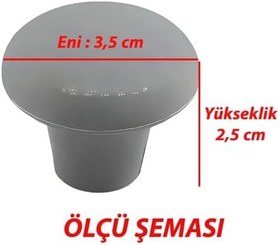 Resim Glaswen 8 Adet Sert Plastik Mantar Düğme Kulp Gri Dolap Mobilya Mutfak Dolabı Çekmece Kapak Kulpu Kulbu 