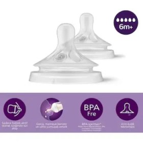 Resim Avent Natural Response Biberon Emziği 5 Numara 6+ Ay 2'li 