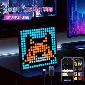 Resim LED Piksel Ekran, Programlanabilir LED Ekran Gece Lambası, Uygulama Kontrolü, Metin Desen Animasyonu, Duvara Asılabilir veya Masaüstü Kullanımı İçin Uygundur, Ev Dekorasyonu, Sanat Yaratımı, Oyun Odası, Bar, Araba, Bisiklet, Reklam, Otel, Noel Hediyeleri Kurban Bayramınız Mübarek Olsun 