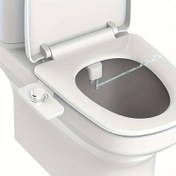 Resim Elektriksiz Tuvalet Bidet Aparatı - Ayarlanabilir Su Basıncına Sahip Çift Nozullu Kadın Temizleme ve Arka Püskürtme, Pirinç Adaptör & Metal Hortum, AB/ABD/Kanada/Asya/Angiltere/Avustralya Uyumlu, Banyo Yenileme, Şık Tasarım, Dayanıklı Banyo Aksesuarı, Hijyenik Temizlik, Modern Yapı, Sağlam İnşaat, Pratik Yükseltme 