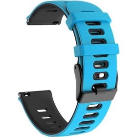 Resim Samsung Uyumlu Gear Sport Için 20 Mm Silikon Izleme Bandı Koyu Mavi Kırmızı Samsung Uyumlu Mavi - Gri 398359 