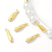 Resim 2 Adet 15.3mm Balık Şekilli Boncuk Ayırıcılar - 18K Altın Kaplama, Kolye, Bileklik ve Küpe için Paslanmaz Takı Ara Parçaları - DIY El İşi, Zarif Zincir ve İplikler İçin Yüksek Kaliteli Pirinç, Cilalı Yüzey, Profesyonel Kuyumcular İçin 